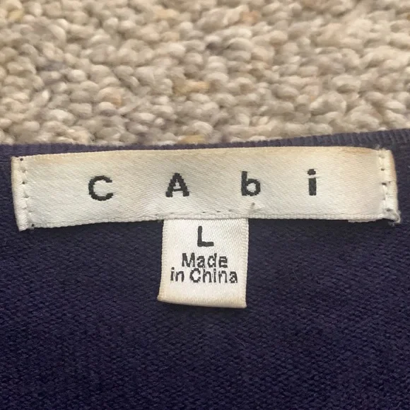 Cabi open front waterfall cardigan. Blueberry; large - Picture 5 of 7
